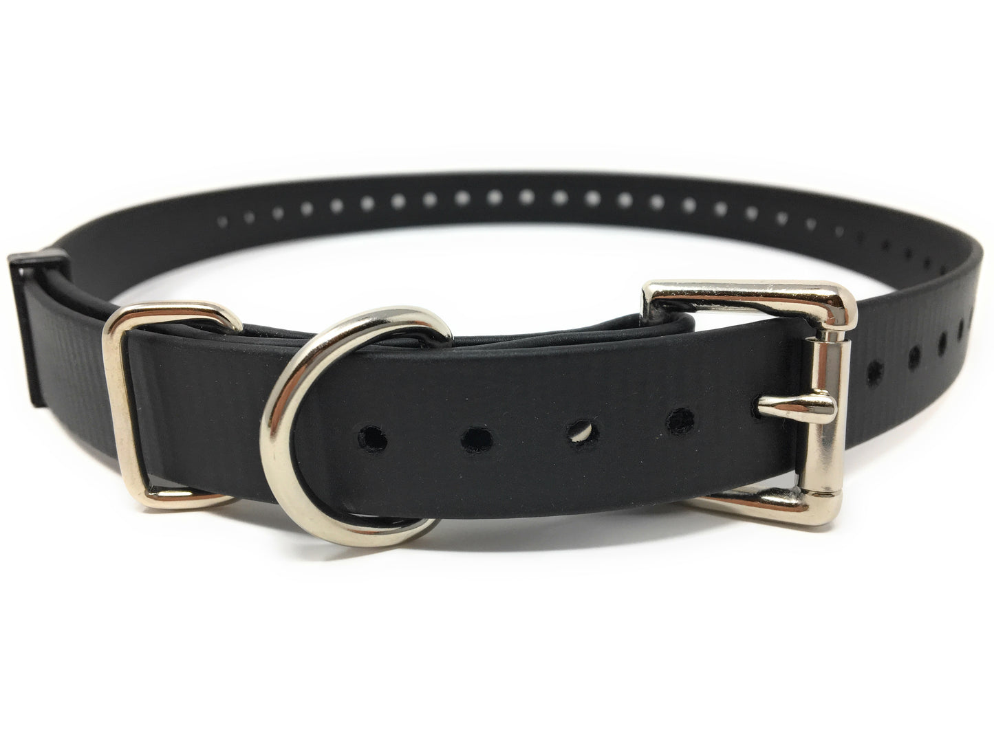 E Collar Genuine 3/4" Biothane Replacement Straps, Roller Buckle Fits: BL-100, 300, 400 Series - Black