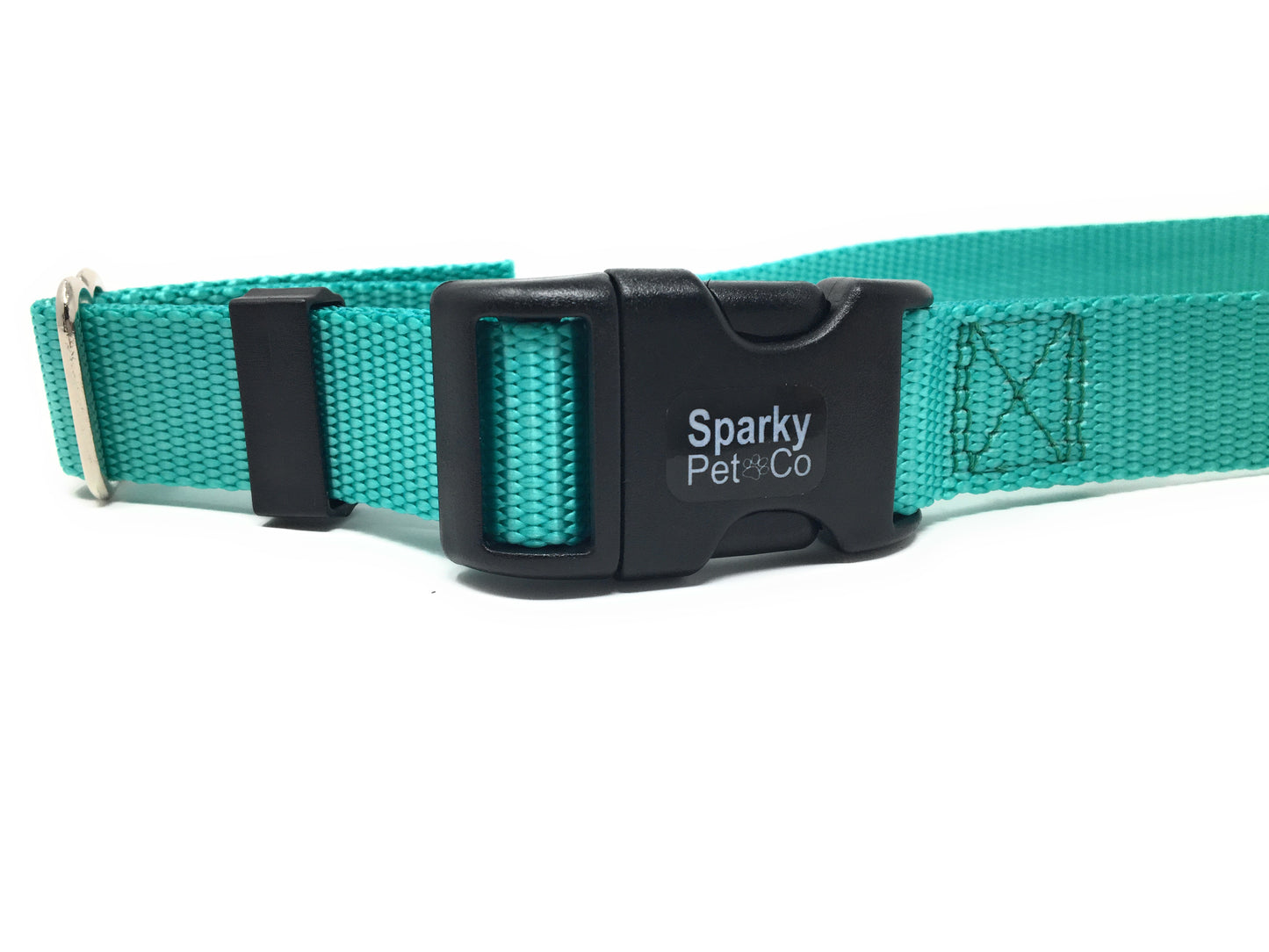 Solid Nylon Dog 3/4" Replacement Collar for No Bark, Wireless Fence In Ground - Raspberry/Teal