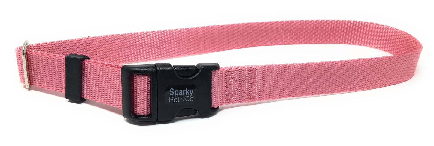 Sparky Pet Co 3/4" Solid Nylon Compatible with Petsafe Replacement Strap - Light Pink