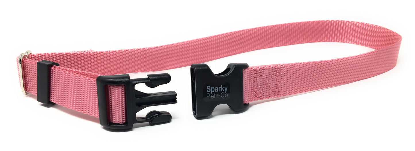 Sparky Pet Co 3/4" Solid Nylon Compatible with Petsafe Replacement Strap - Light Pink