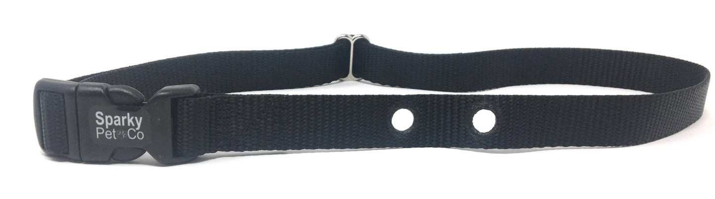 Sparky Pet Co - Heavy Duty 1" Nylon Replacement Collar - 2 Holes 1.25" - Black