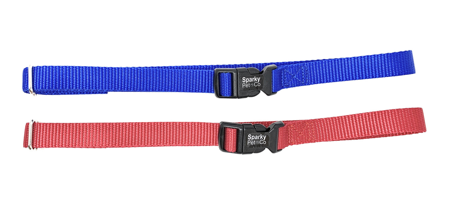 3/4"  SOLID Nylon  Replacement Universal  No Hole  Dog Strap  Collars