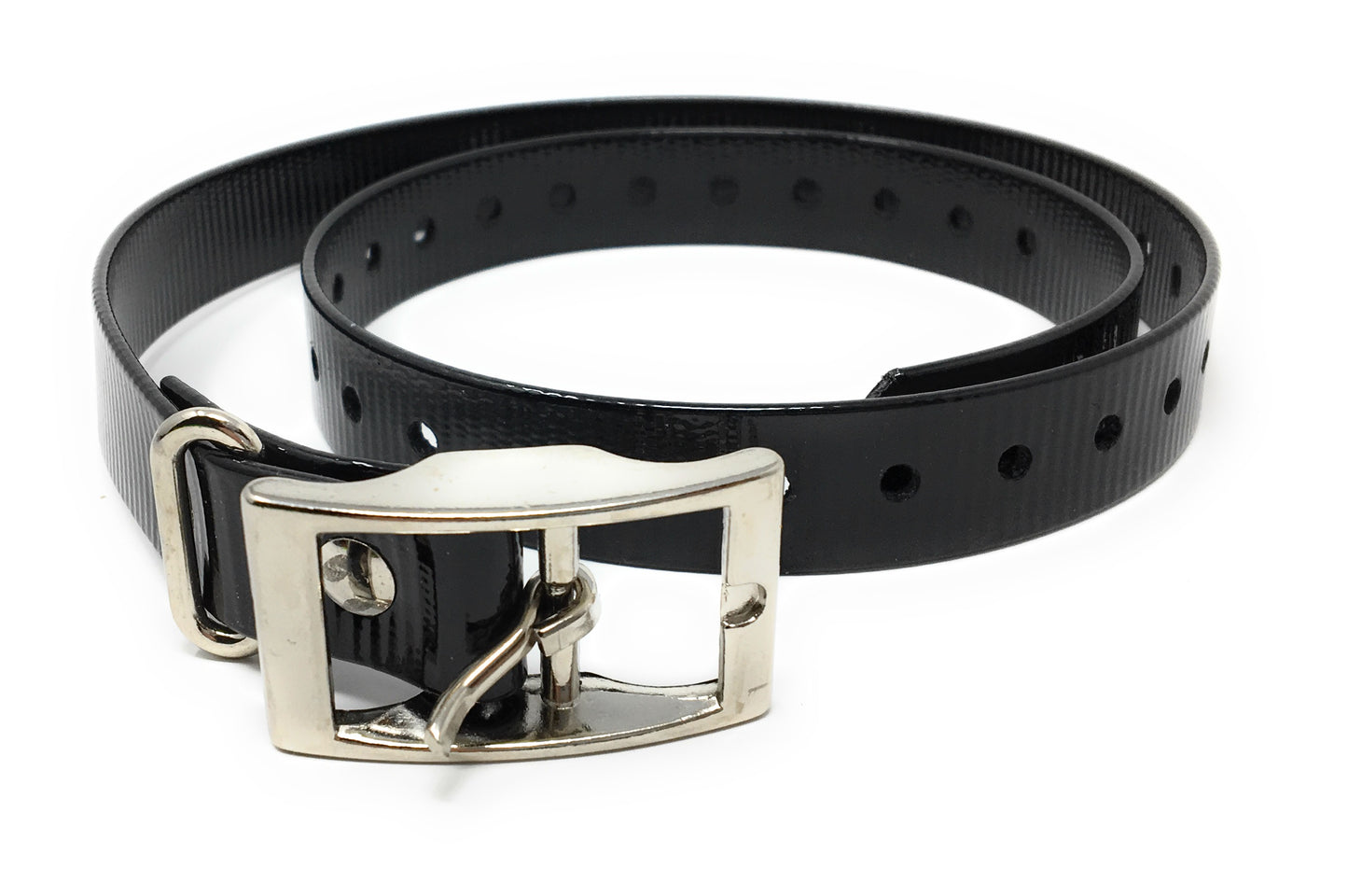 High Flex 3/4" Waterproof Replacement Roller Buckle Dog Collar Strap, Black