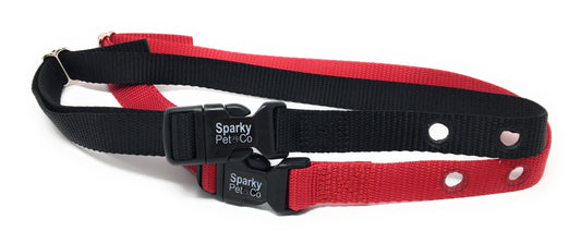 (2) - 3/4" Nylon Replacement Universal 2 Hole 1.25" Straps NEW - Black and Red