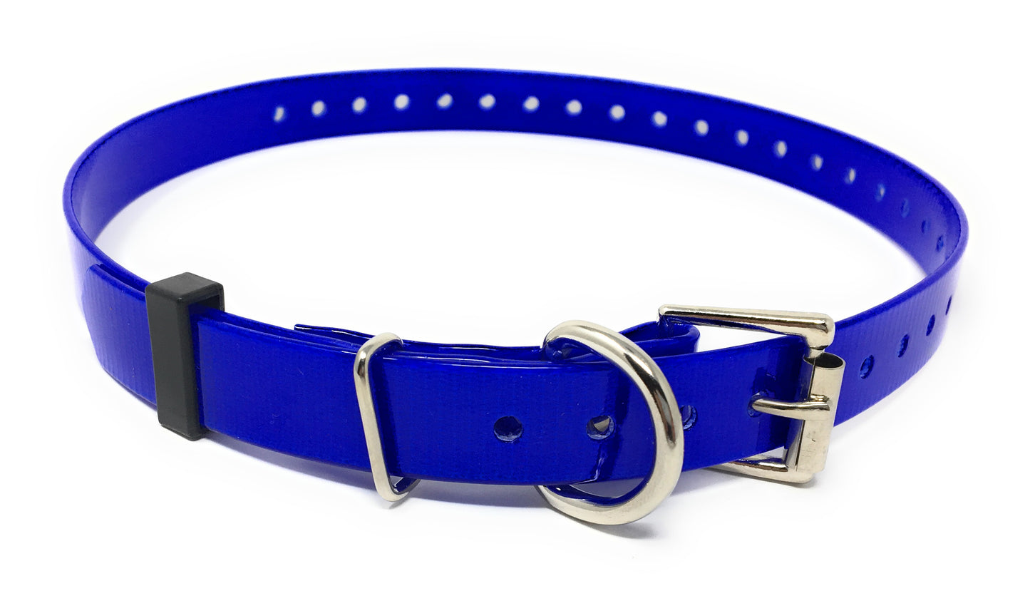 Sparky Pet Co ¾” Blue High Flex Roller Buckle Replacement Strap with “D” Ring