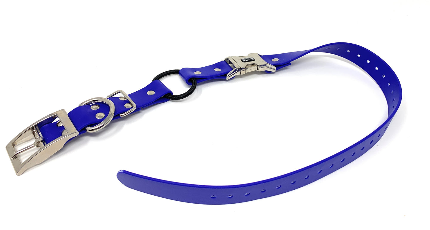 3/4" Waterproof Biothane Bungee E Collar Receiver Replacement Strap- 3/4" x 28" (Zeus - Blue)