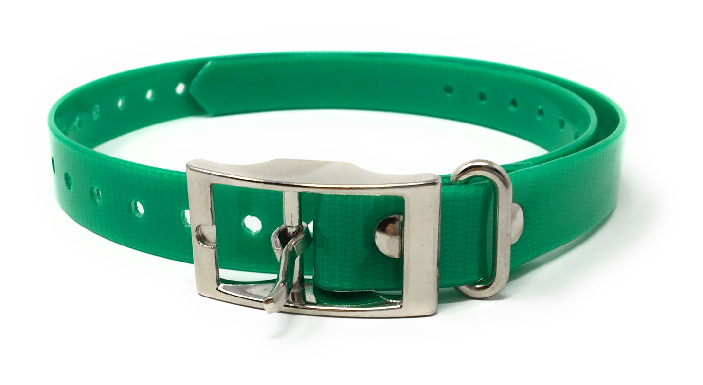 Sparky Pet Co 3/4" Square Buckle High Flex Strap Dogtra, E Collar - Green