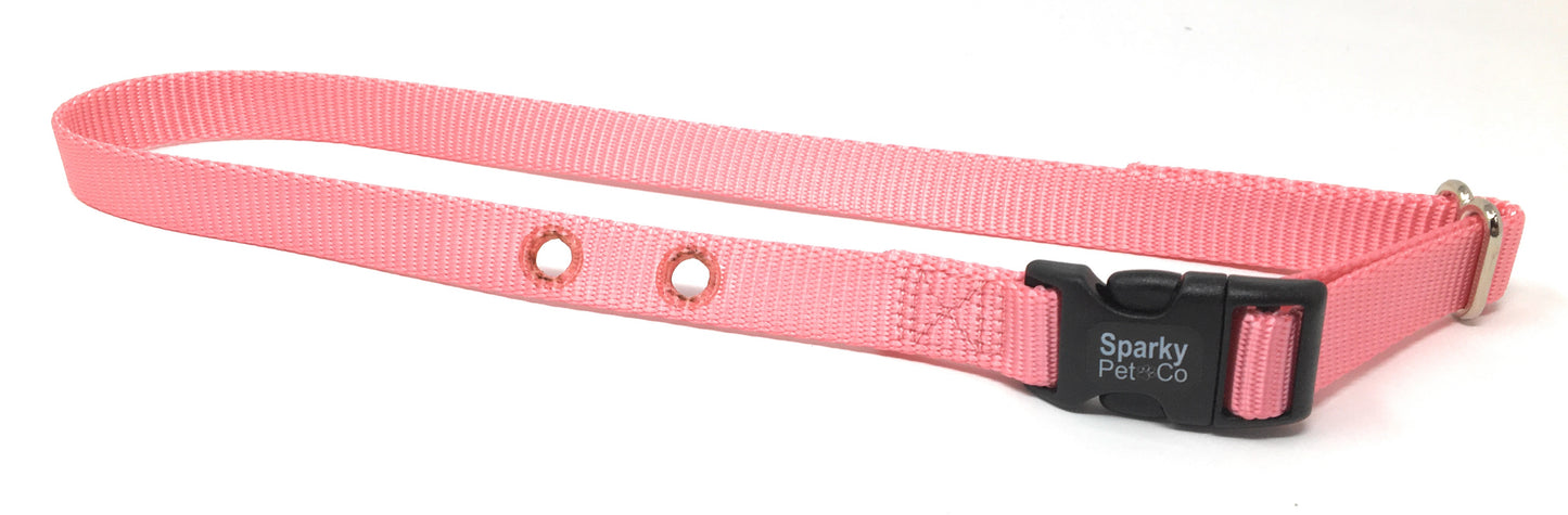 Sparky Pet Co - 3/4" Nylon Collars with 2 Holes - Spaced at 1.25" Apart - Light Pink