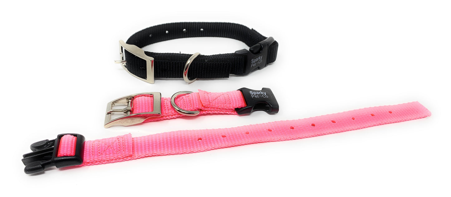 Sparky Pet Co ECollar Replacement Strap Double Buckle Nylon Metal Clasp 1" x 25 ½”