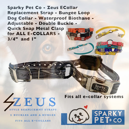 Sparky Pet Co - 3/4" Camo Zeus ECollar Replacement Strap Bungee Loop Waterproof