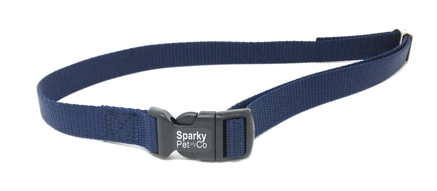 Sparky Pet Co 3/4" ECollar Replacement Strap Easy Release Buckle Solid Nylon (Variants)