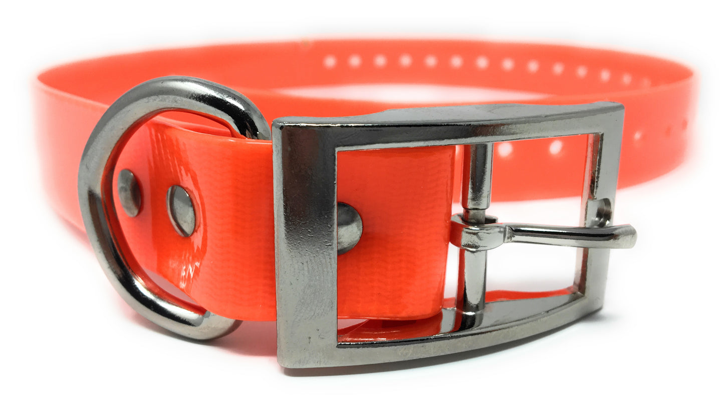 Sparky Pet Co 3/4" X 30" High Flex Square Buckle Dog Collars for E Collar Systems - ORANGE