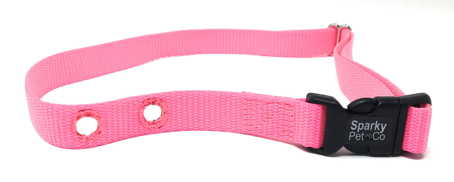 Sparky Pet Co 1" Nylon 2 Hole 1.25 Replacement Strap In Ground Systems - Neon Pink