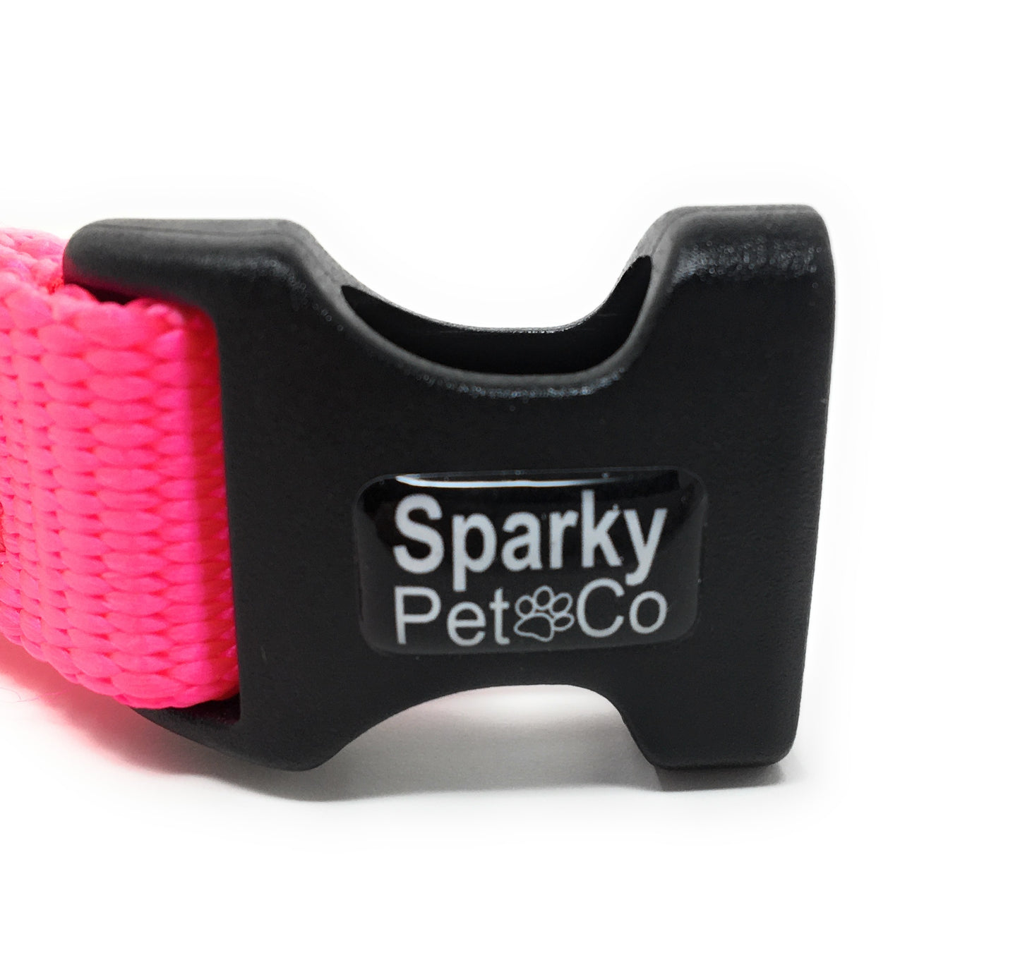 Sparky Pet Co 1" ECollar Replacement Strap Double Buckle Nylon Quick Release Metal Clasp - Pink