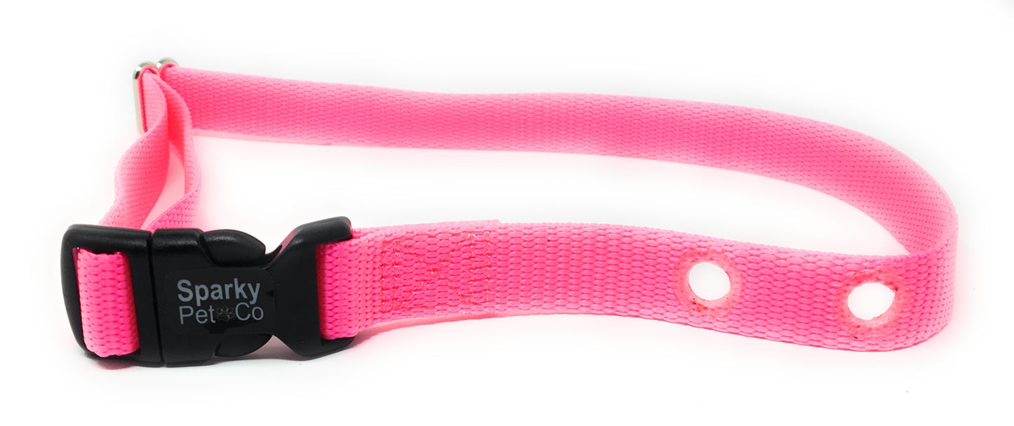 Sparky Pet Co 1" Nylon 2 Hole 1.25 Replacement Strap In Ground Systems - Neon Pink