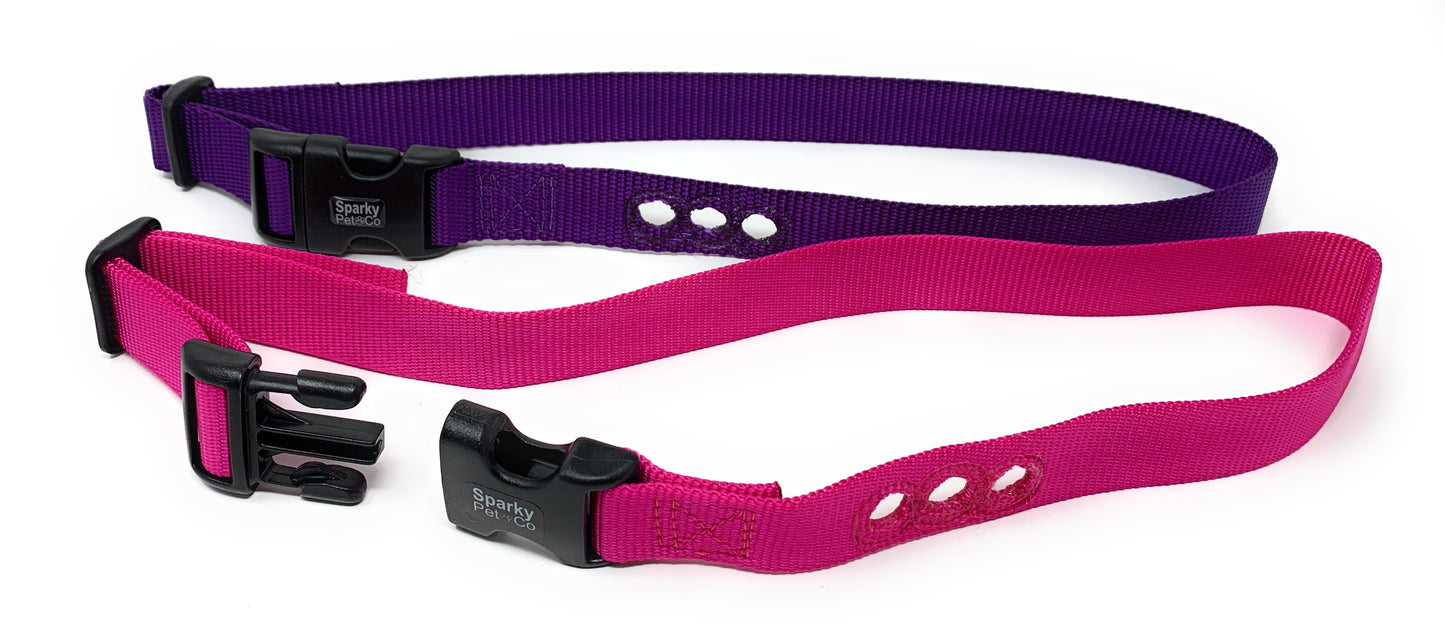 Sparky Pet Co 1" Replacement Strap 3 Consecutive Hole Nylon Receiver RFA 48 Fits Most Bark Collars - Raspberry