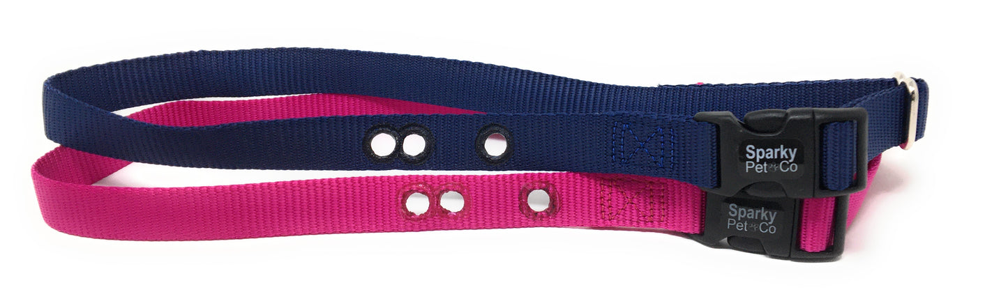 Sparky Pet Co - 1 Inch Nylon Replacement Strap 3 Non Consecutive Holes - 11 Colors