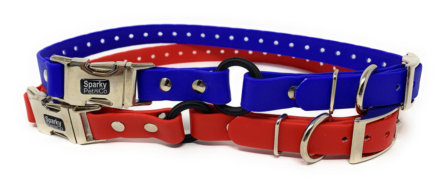 Sparky Pet Co - 3/4" Blue Zeus ECollar Replacement Strap - Bungee Loop Dog Collar - Biothane