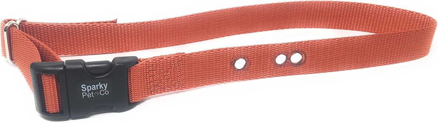 Sparky Pet Co 3/4" - ECollar Replacement Strap - Easy Release Buckle Dog Collar - Rugged Nylon - 3 Non Consecutive Hole - for Invisible Fence Systems - 11 Colors