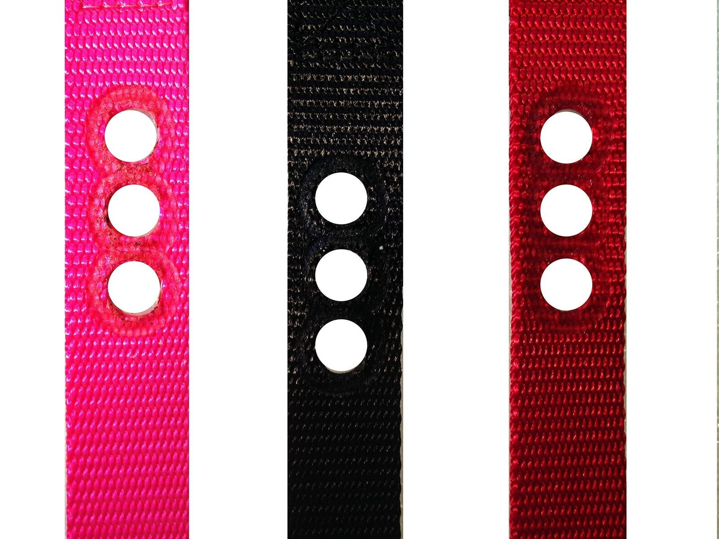 ECollar Replacement Strap Black Plastic Buckle 1” 3 Consecutive H Nylon PIF-275 SDF - Red