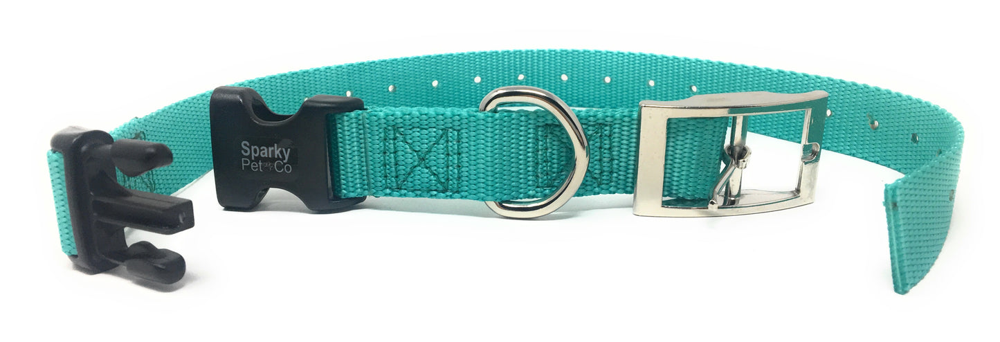 Sparky Pet Co 3/4" E Collar Compatible Nylon Double Buckle Quick Snap Replacement - Teal