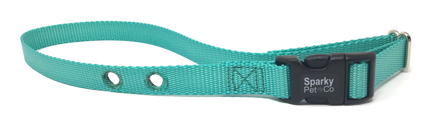 Sparky Pet Co Universal Heavy Duty 1" Nylon Replacement Strap 2 Holes 1.25" - Teal