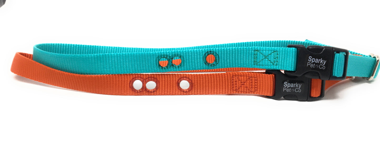 Sparky Pet Co 3/4" - ECollar Replacement Strap - Easy Release Buckle Dog Collar - Rugged Nylon - 3 Non Consecutive Hole - for Invisible Fence Systems (Teal)