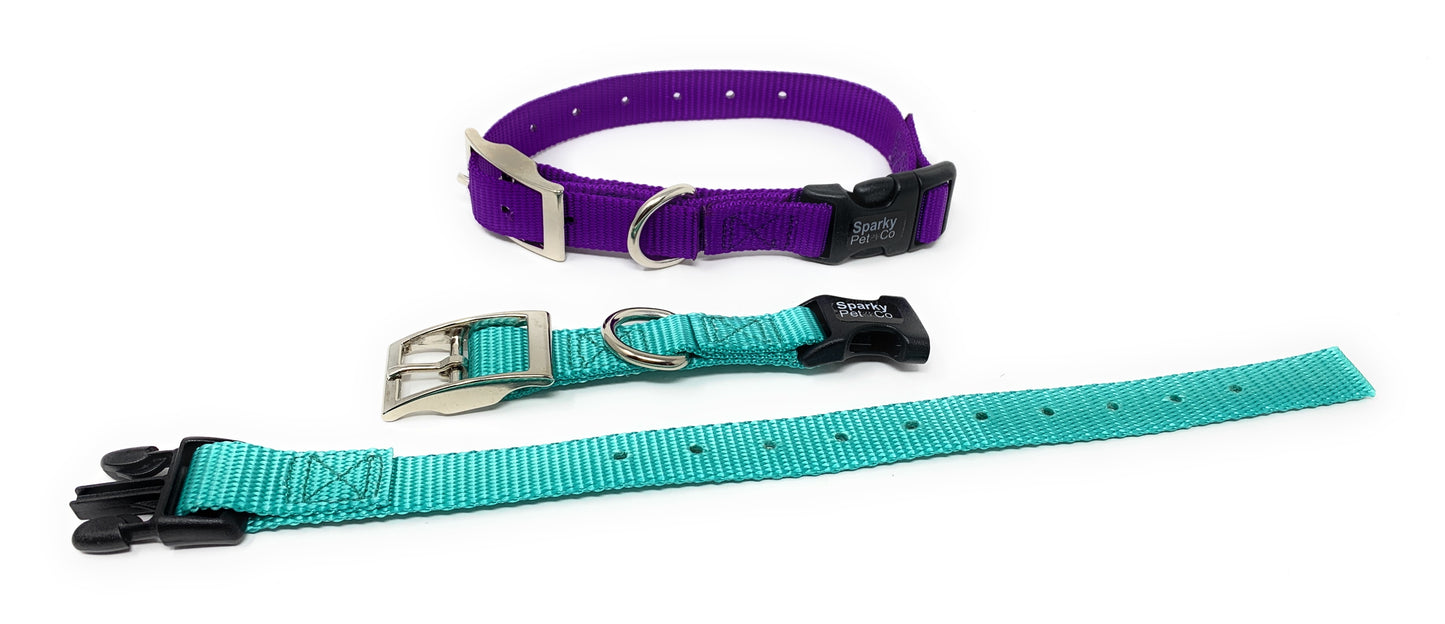 Sparky Pet Co 3/4" E Collar Compatible Nylon Double Buckle Quick Snap Replacement - Teal